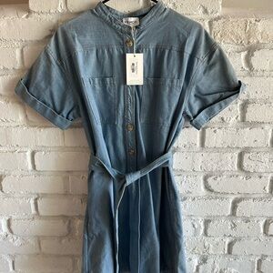 FRNCH Light Blue Denim Dress